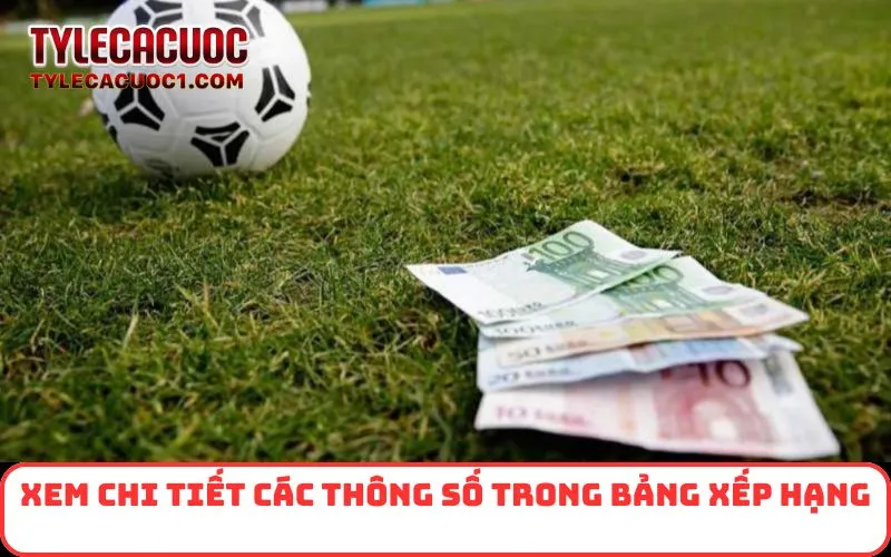 Xem chi tiết các thông số trong bảng xếp hạng